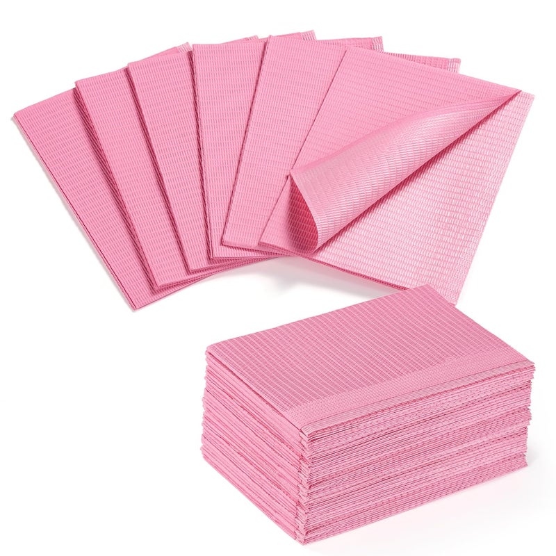 Etercycle Disposable Nail Mats - 50Pcs Fordable Nail Art Table Mats for Table Acrylic Nail Practice Sheet, 3 Ply Waterproof 13" X 18" Clean Pads Nail Art Accessories (Pink) - Image 1